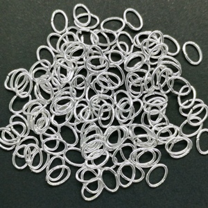 5x7mm Oval Jump Rings Silver Plated